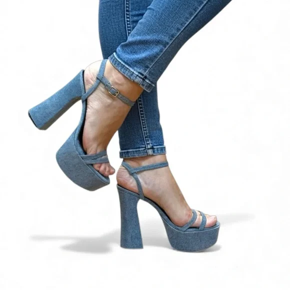 Denim Sandals NWT Gianni Bini Size 8 - Picture 3 of 7